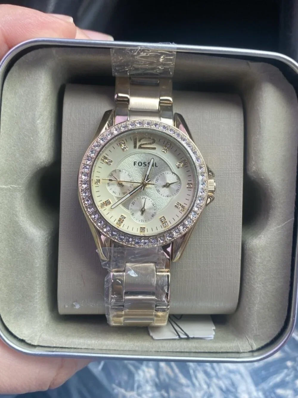 Fossil Women's Rose Gold Analog Quartz Riley Stainless Steel Multifunction Watch